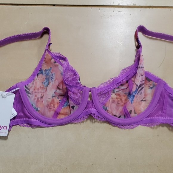 Freya Purple floral soft cup - Picture 2 of 3